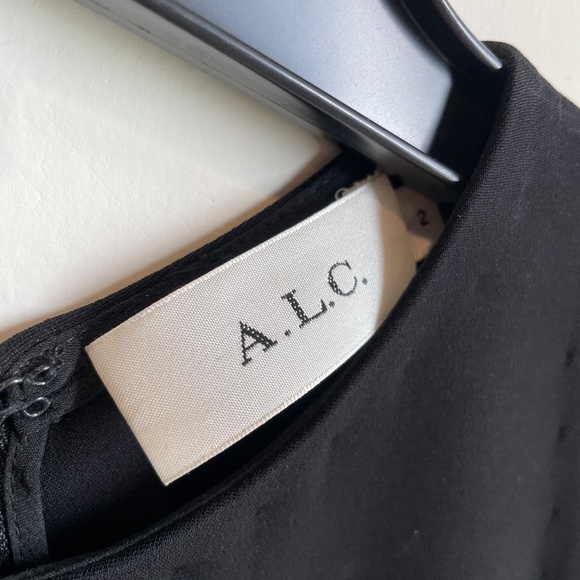 A.L.C. Sleeveless Layered Midi Dress in Black & Off White - Picture 8 of 9